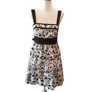 Black White Floral Sleeveless Dress